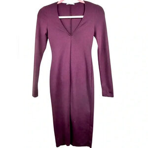 Zara bodycon midi dress, Small, burgundy, long sleeves, Sexy Sleek Party-Ready